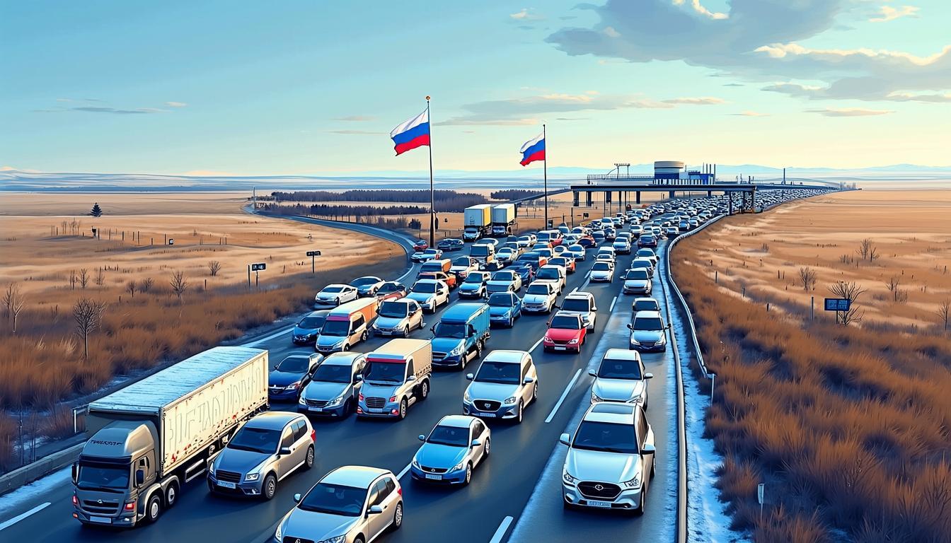 哈俄邊境西線堵車持續(xù)兩月，7500輛卡車滯留